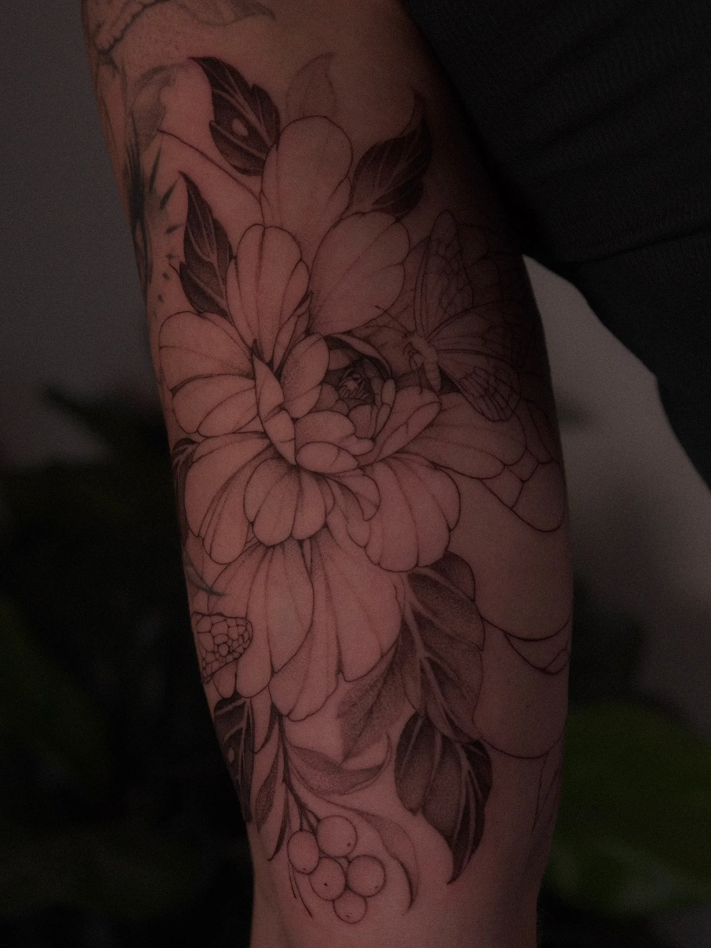 Work in progress half sleeve working around some pre existing work not done by me 
Done at @theterracestudio