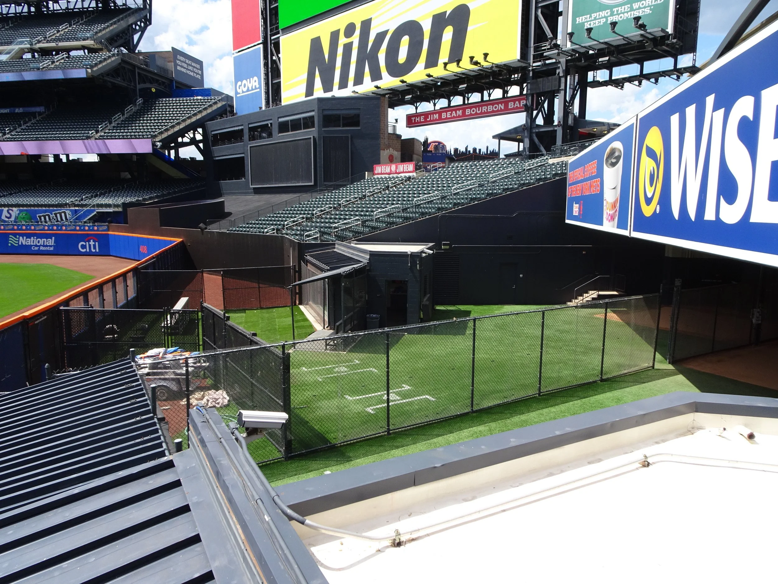 The Weirdest Bullpen – One of more uniquely designed bullpens can be found at Citi Field. Pitchers can barely, if at all, see the field of play while warming up as they are tucked under the overhang.