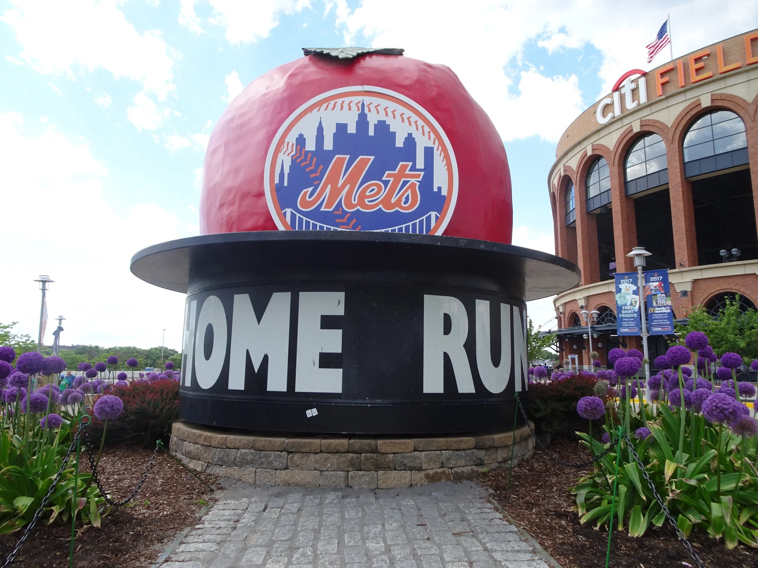 The ORIGINAL Apple – The original Home Run Apple from Shea Stadium can now be found outside Citi Field. It is located between the steps of the 7 train and the Jackie Robinson Rotunda, which serves as the main entrance to the ballpark. 
