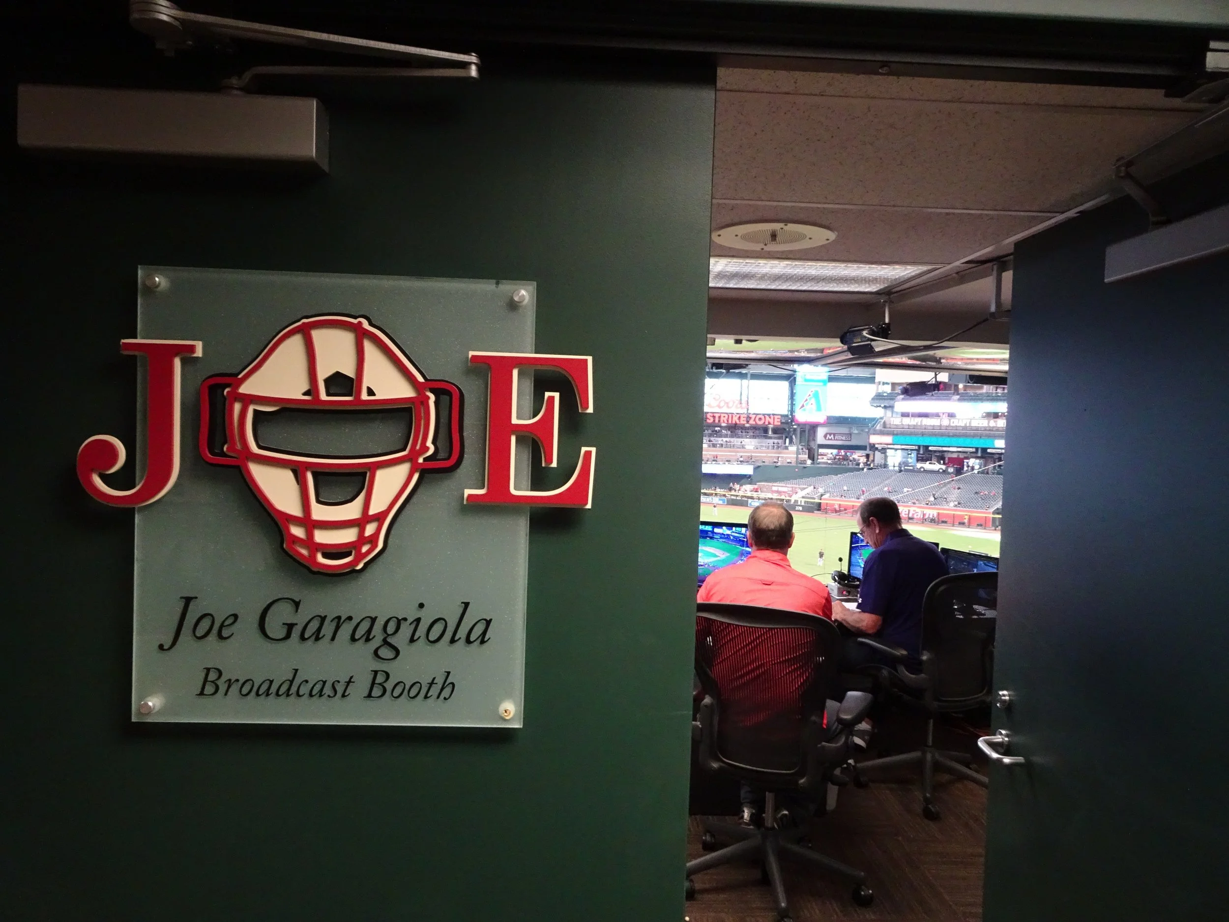 The Joe Garagiola Broadcast Booth – Former MLB catcher Joe Garagiola played nine big league seasons before embarking on a legendary broadcast career that lasted almost six decades. The home broadcast booth at Chase Field bears his name.
