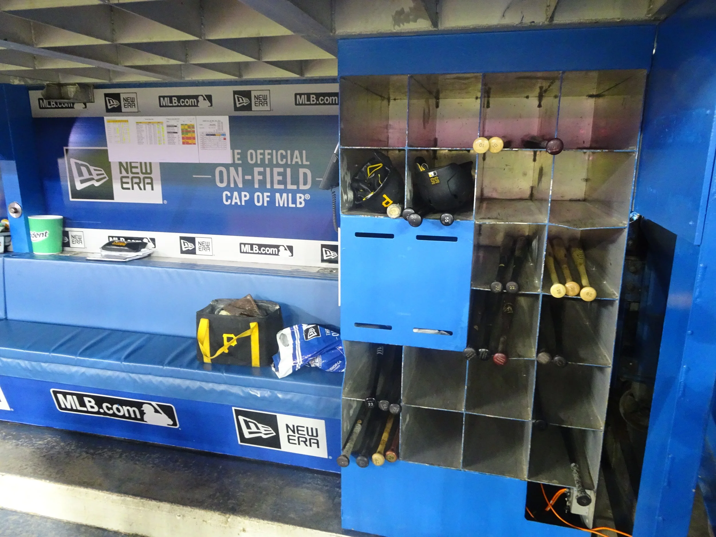   The Old Bat/Helmet Rack  – Before renovations in 2023, visiting players placed both their helmets AND bats into the same small cube in the dugout.&nbsp;&nbsp; 