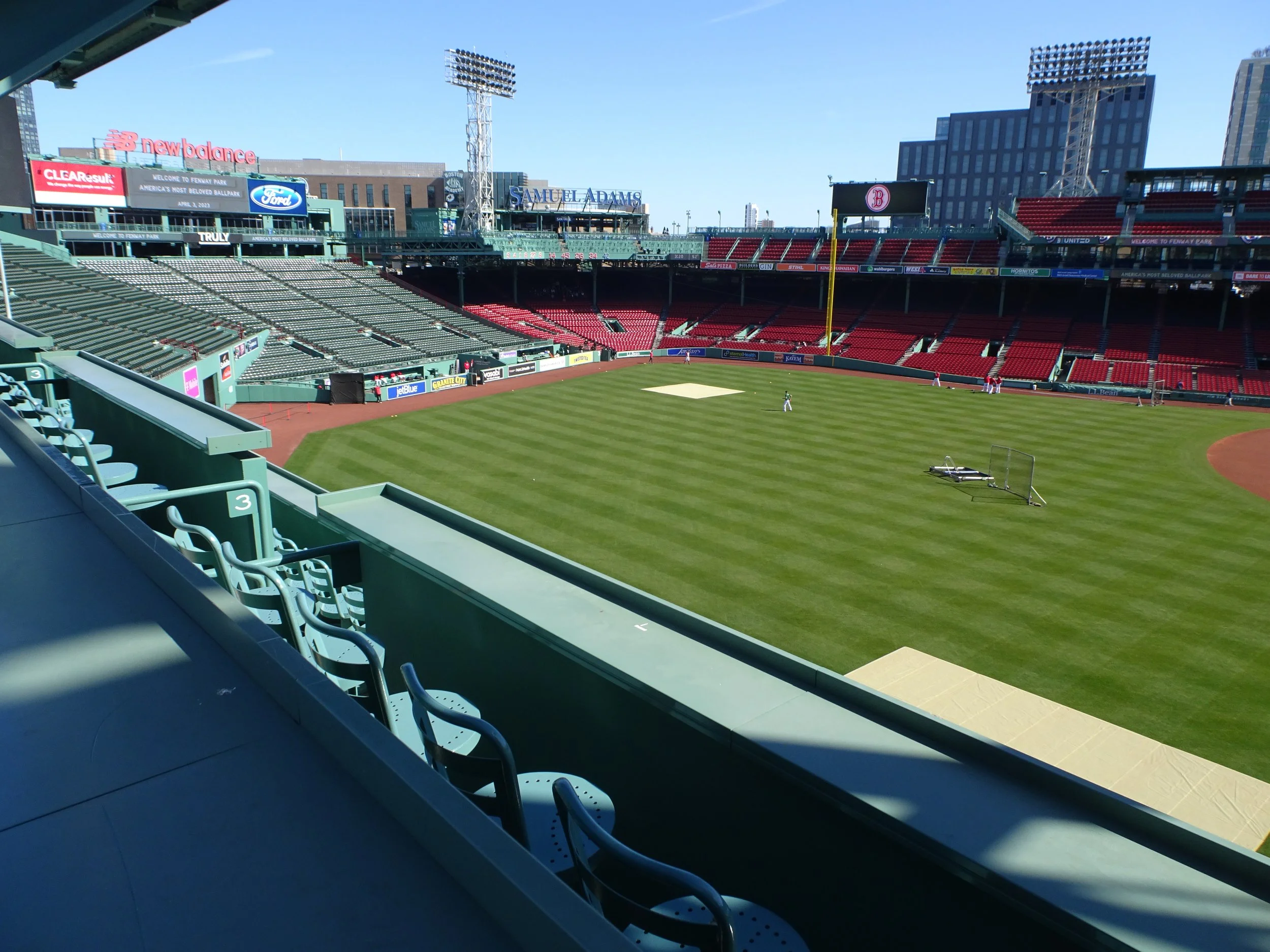   Looking from atop the Green Monster  – The view from “The Monstah” 