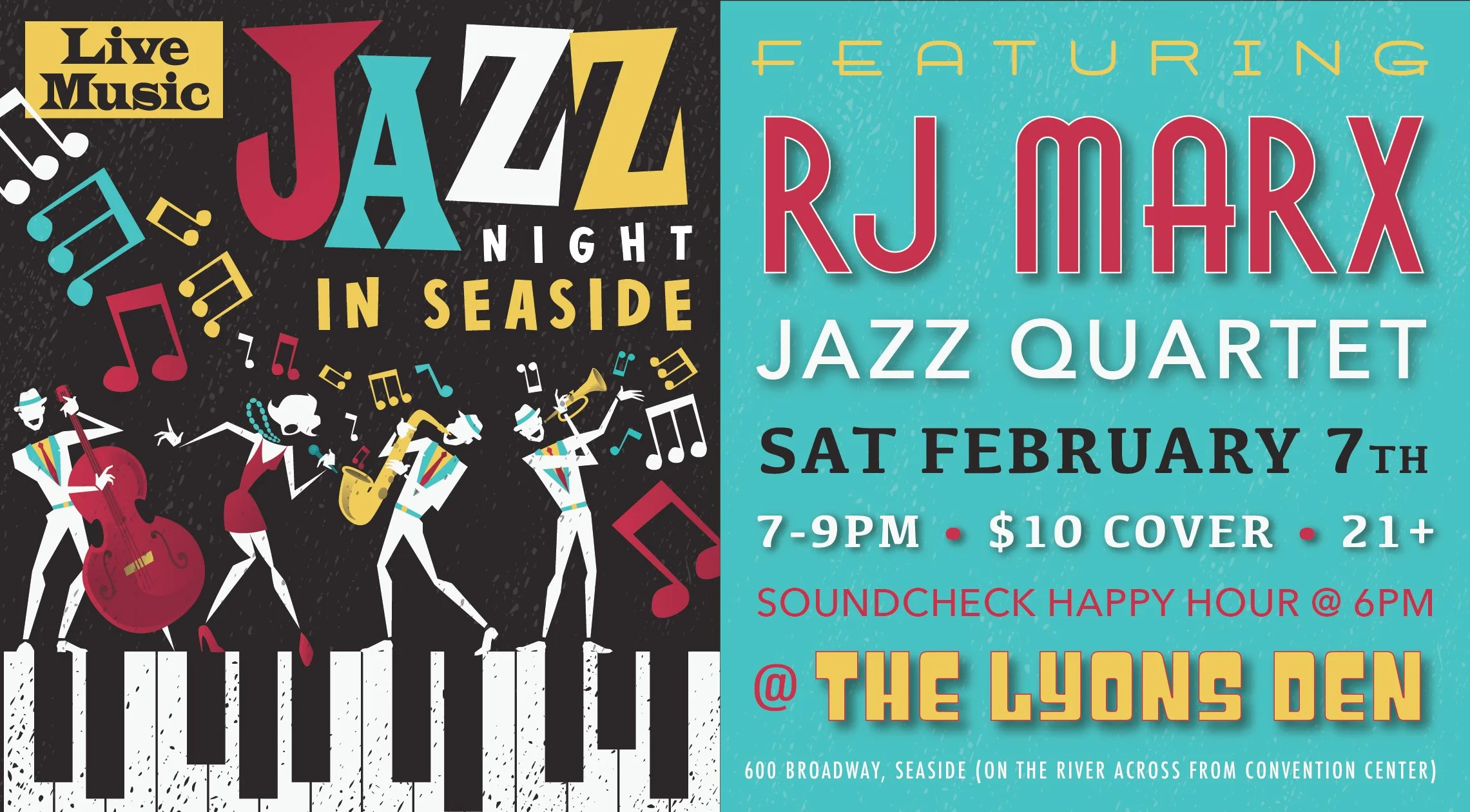 JAZZ NIGHT IN SEASIDE FEAT. RJ Marx quartet (Jazz Standards) LIVE @ The Lyons Den