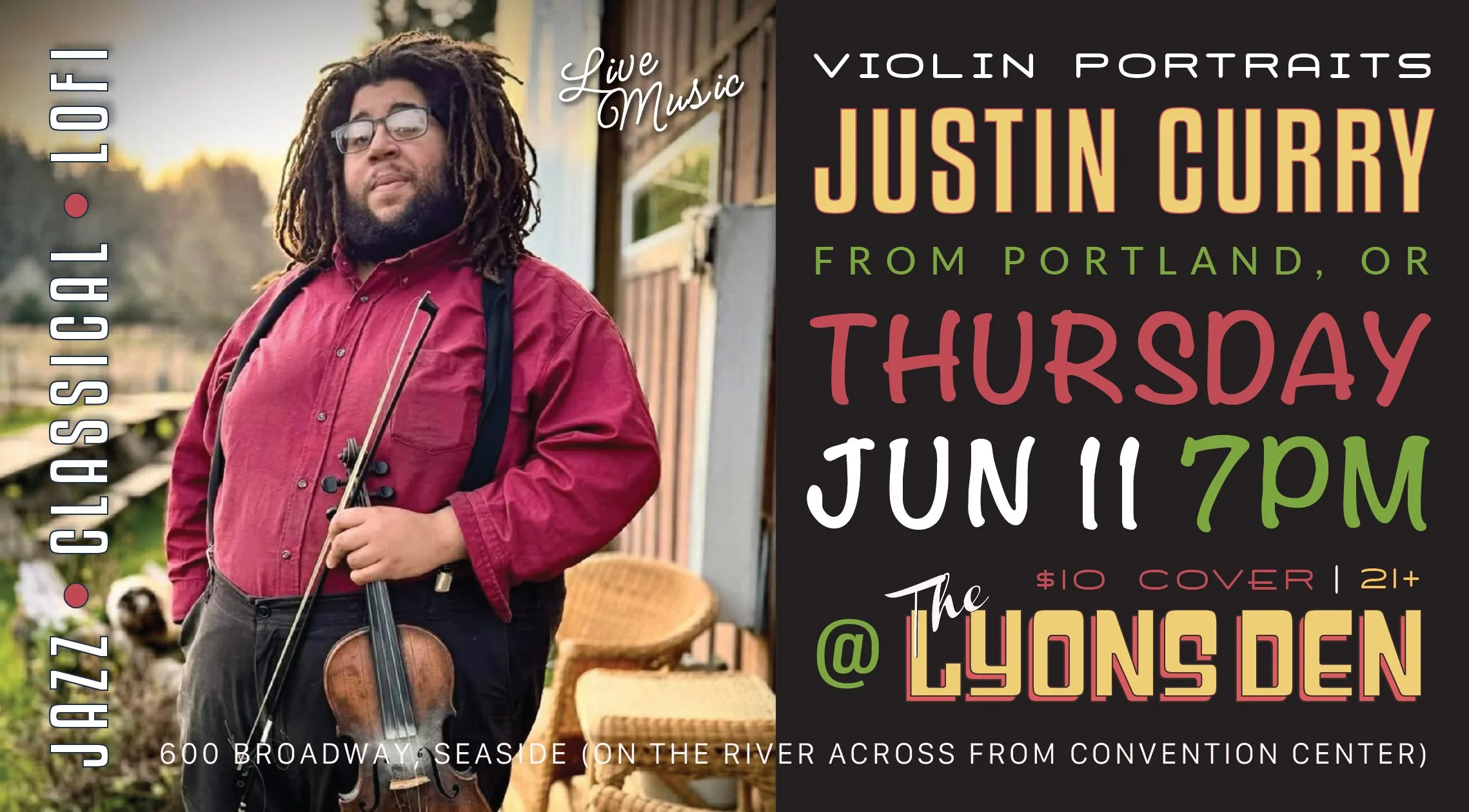 Justin Curry Event Flyer