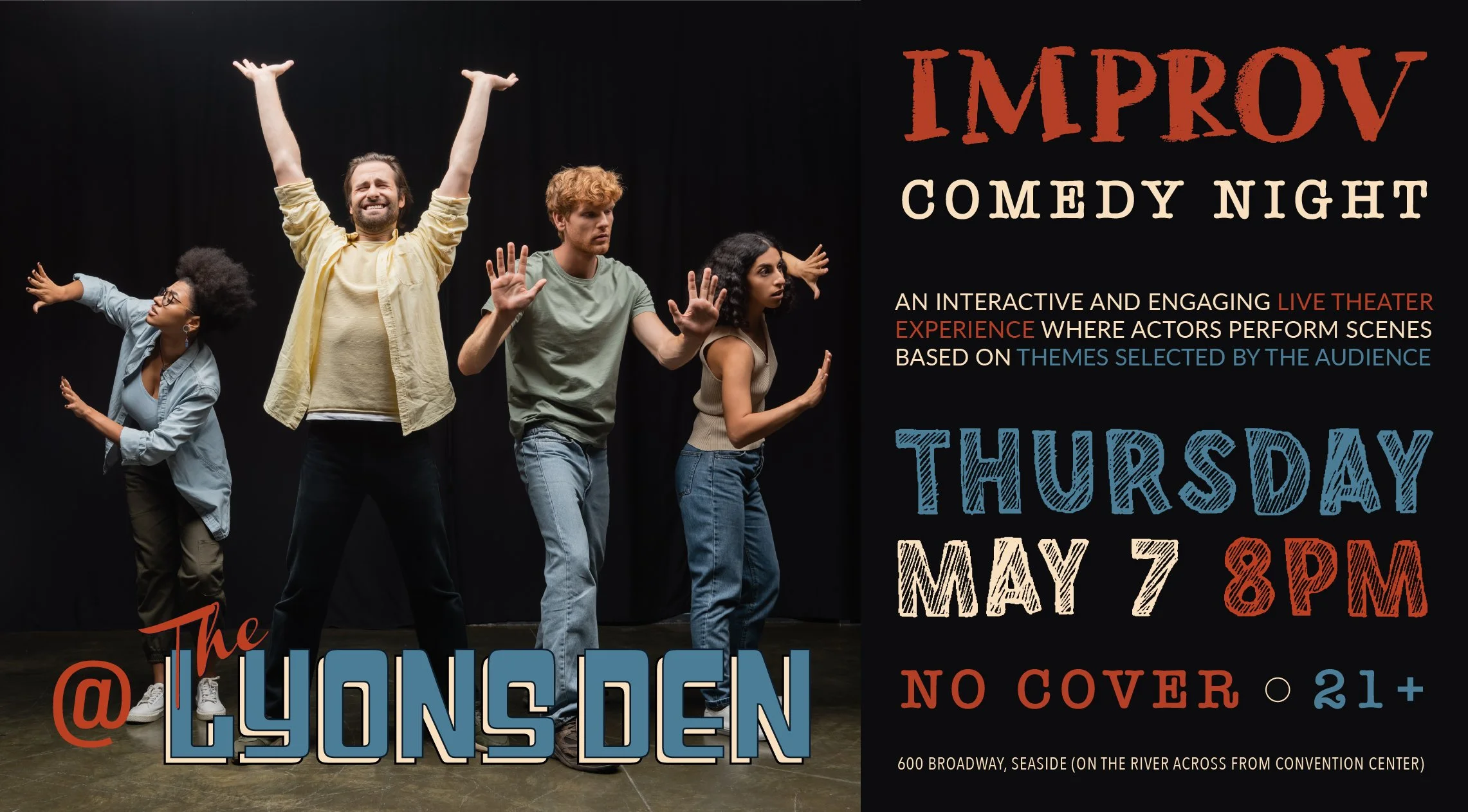 Seaside Improv Comedy Night (Hosted by Ali Dubin) LIVE @ The Lyons Den