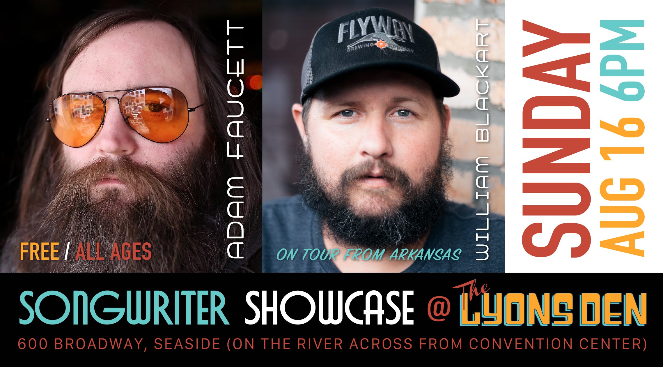 Adam Faucett and William Blackart Event Flyer