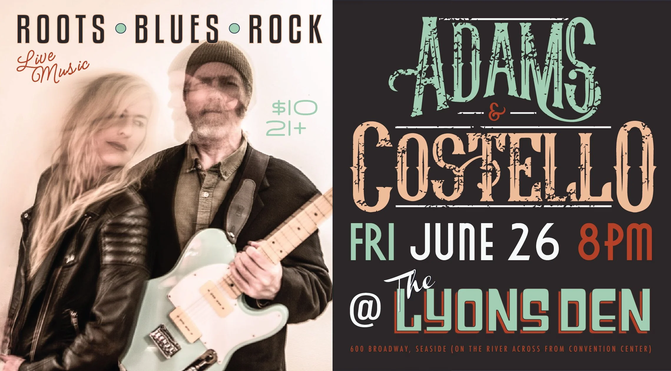 Adams and Costello Event Flyer