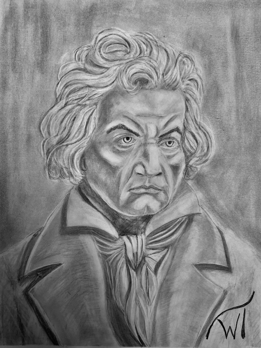 Ludwig van Beethoven- Printed on Pearl Luster - Walter Telemans Art Studio
