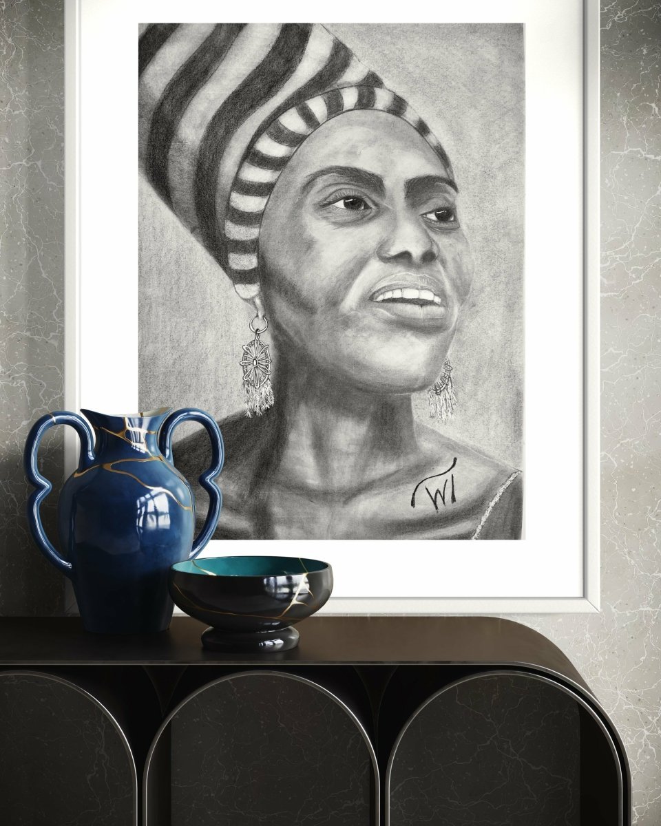 Miriam Makeba -Printed on Japanese Pearl Luster Paper - Walter Telemans Art Studio