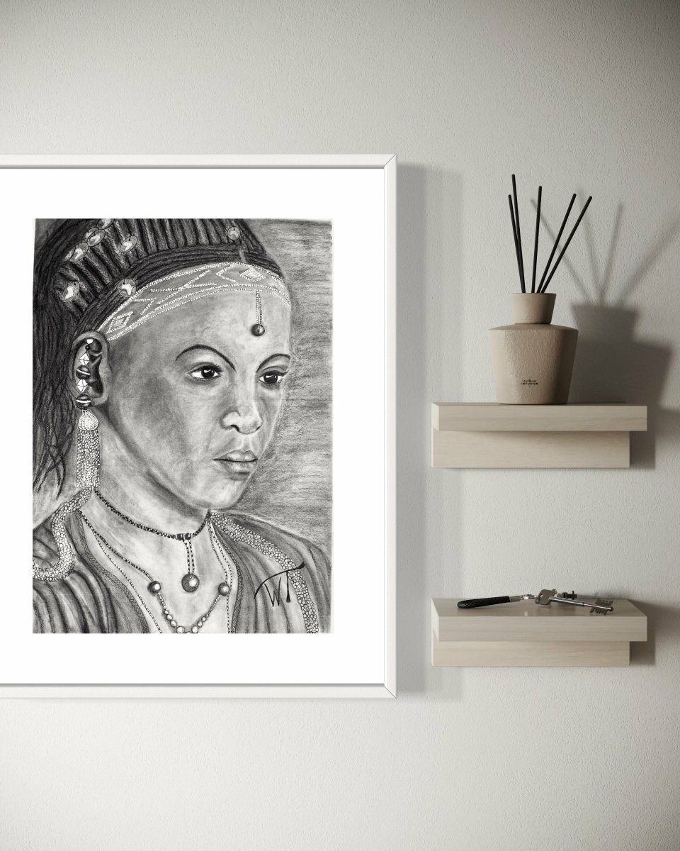 African Peul girl - Printed on Japanese Pearl Luster Paper - Walter Telemans Art Studio