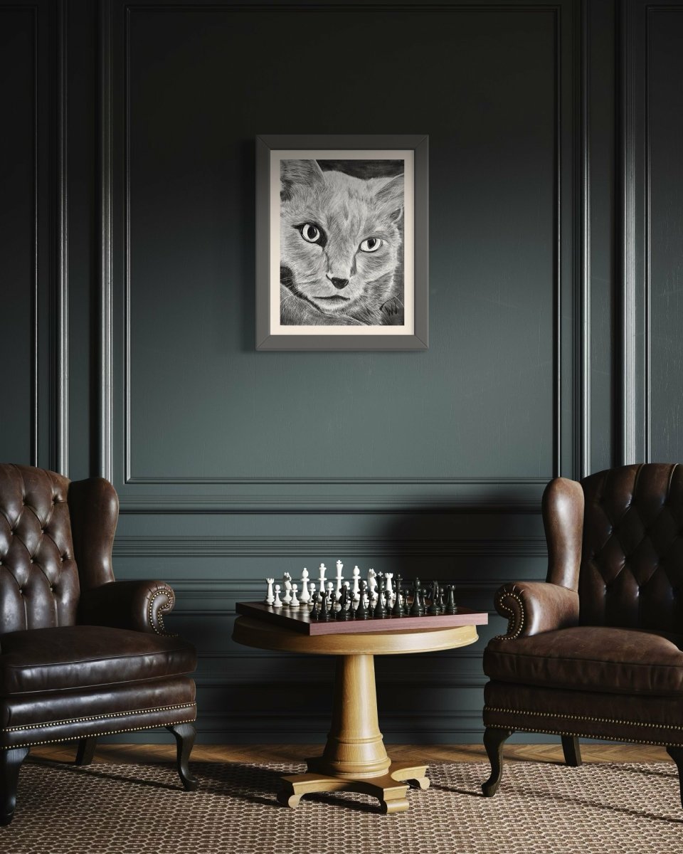 Loki cat print- Japanese Pearl Luster paper - Walter Telemans Art Studio
