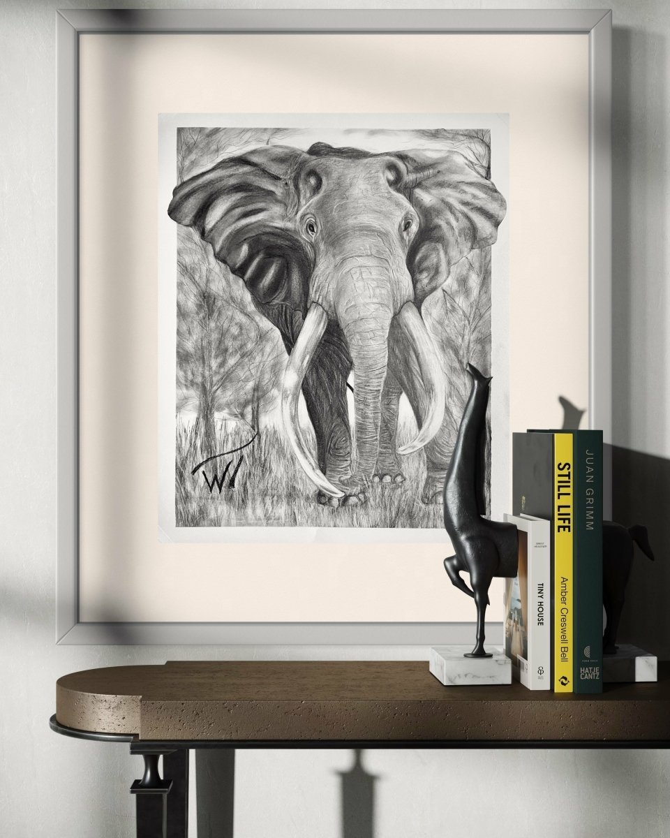 African Elephant -Printed on Japanese Pearl Luster Paper - Walter Telemans Art Studio