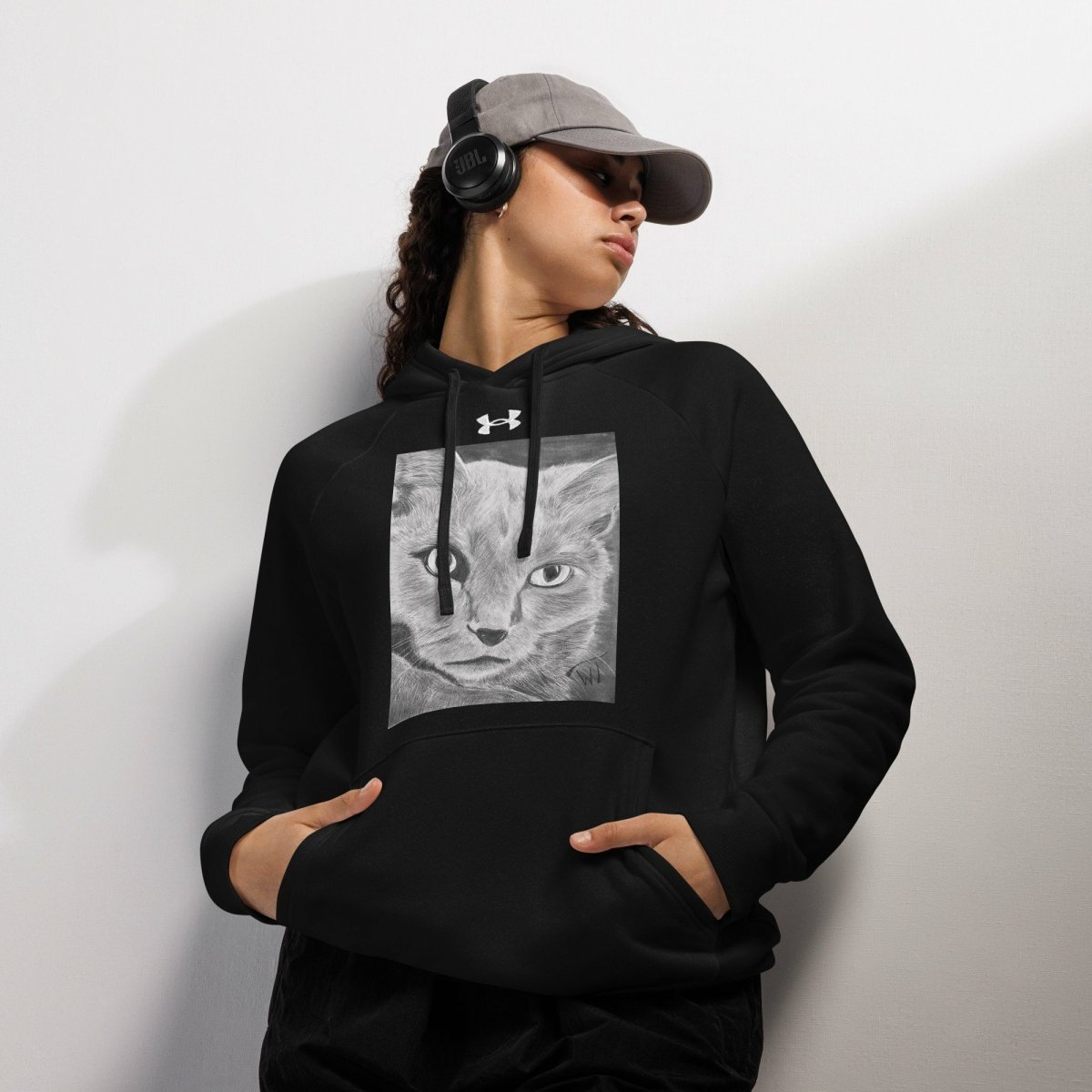 Loki the cat Art print - Under Armour® hoodie - Walter Telemans Art Studio