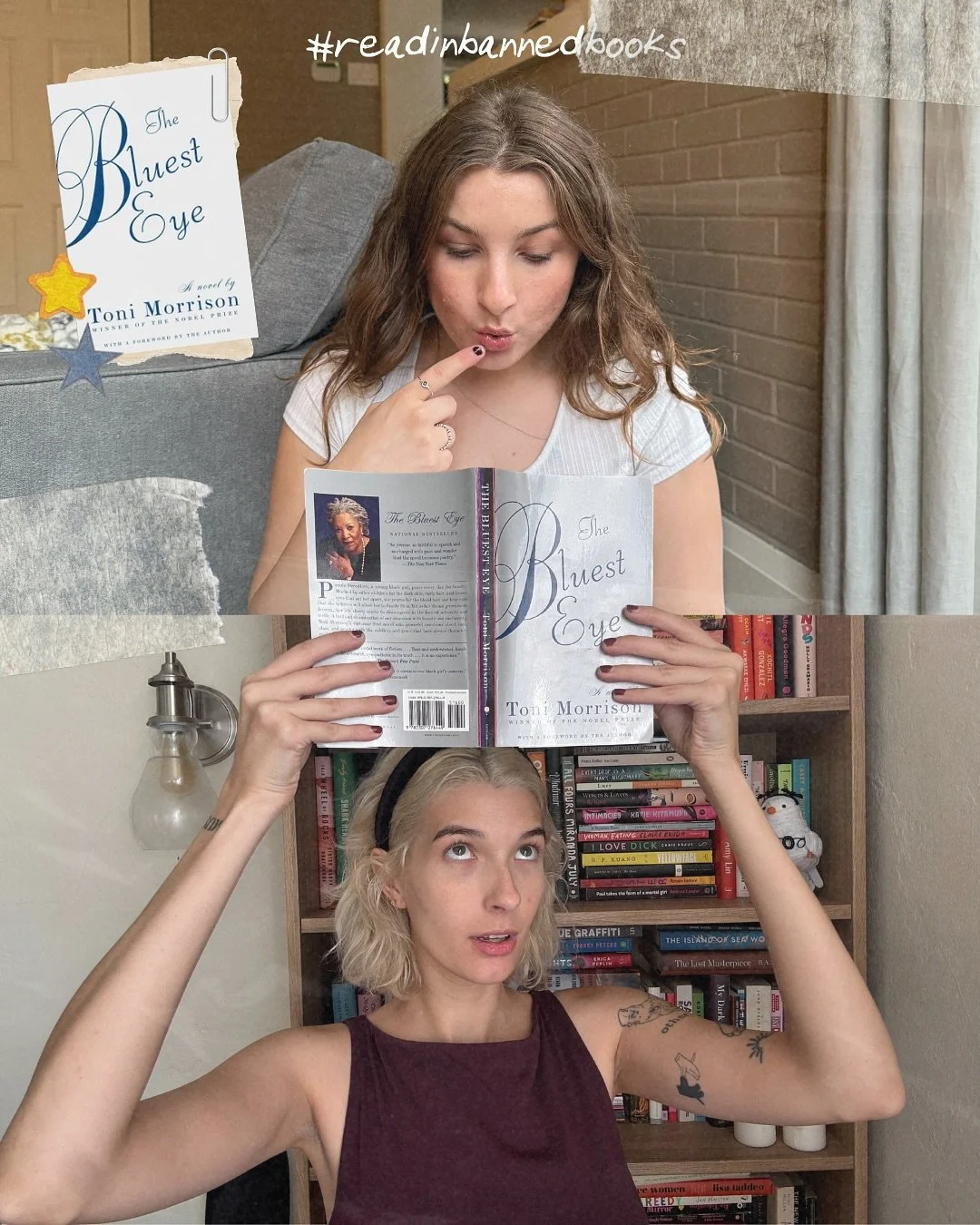 friends who read banned books together, stay together 🫂📚

happy let freedom read day! banned books week may be wrapping up but the fight rages on. read banned books today, tomorrow, and every day! 

#readinbannedbooks #bannedbooksweek