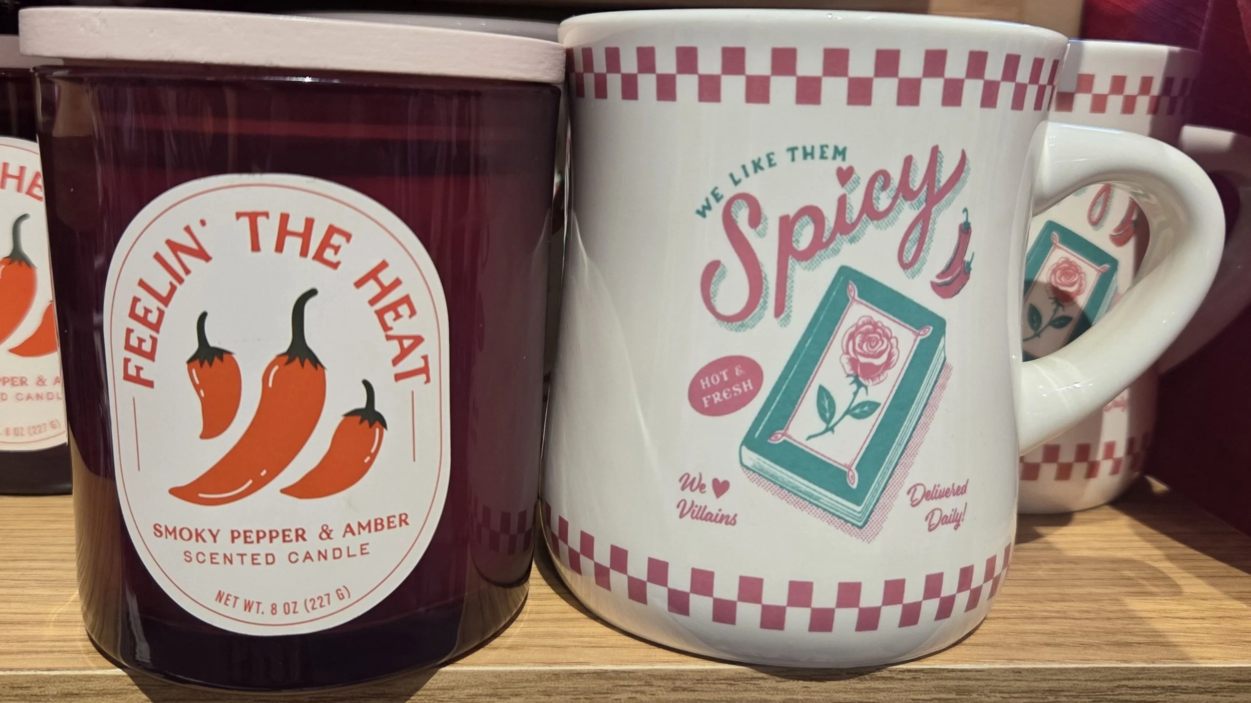   On a Barnes &amp; Noble romance display, these two items are examples of the overused phrases in bookish merchandise.  