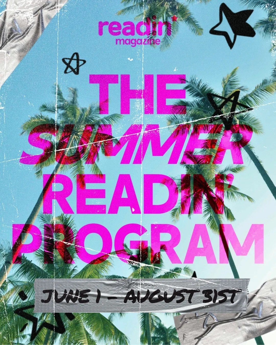 MAKE SUMMER NOSTALGIC AGAIN ☀️📚

with The Summer Readin&rsquo; Program (n.) ⭐️
A time to bring back the fun of reading; where you can ignore all your responsibilities to read. A time for you to remember that summer is better with a book. 

We will h