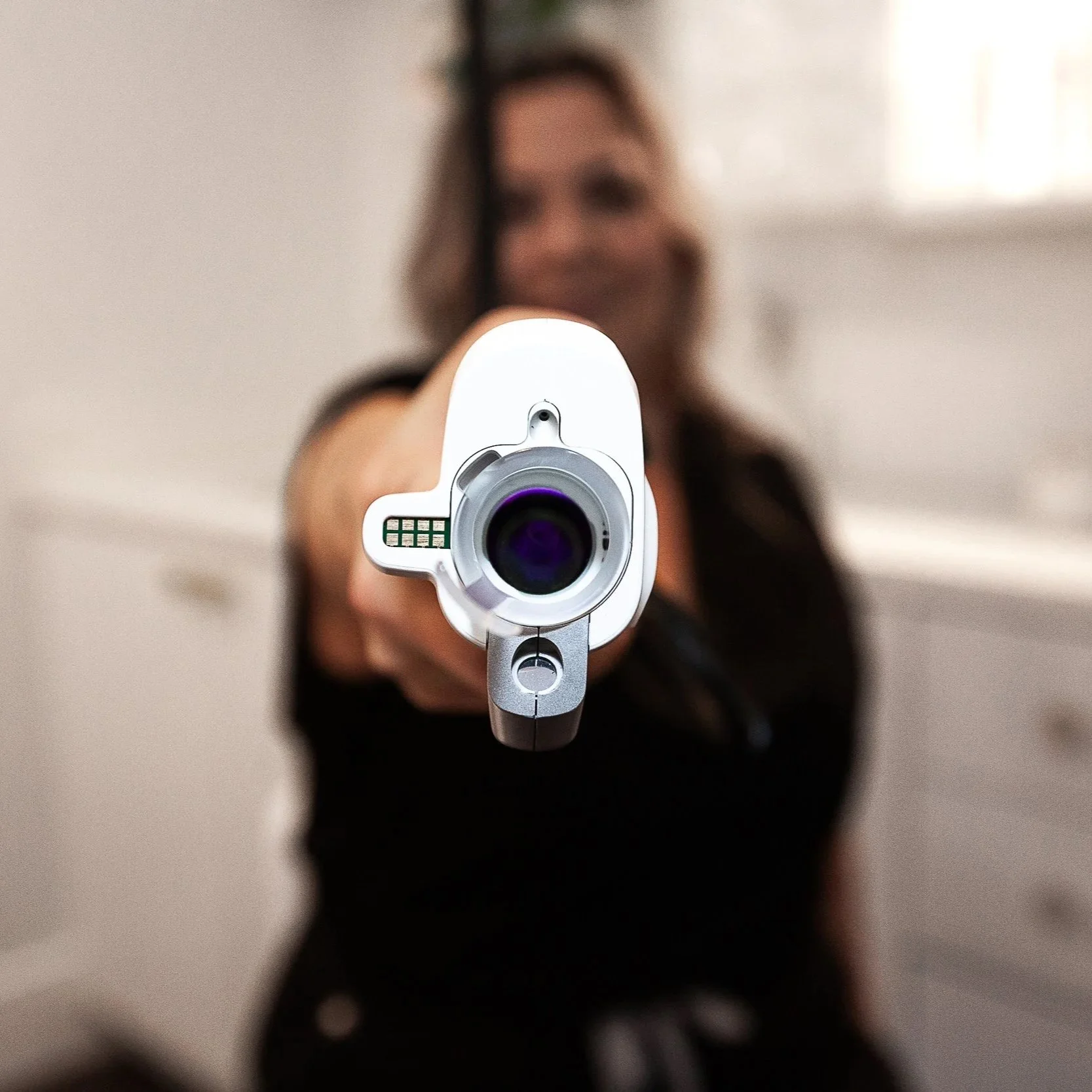An esthetician using clarity ii