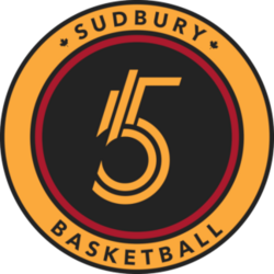 Logo for Sudbury 5 Basketball featuring a stylized number five with a basketball graphic.