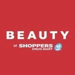 Red background with white text that reads "BEAUTY of SHOPPERS DRUG MART"
