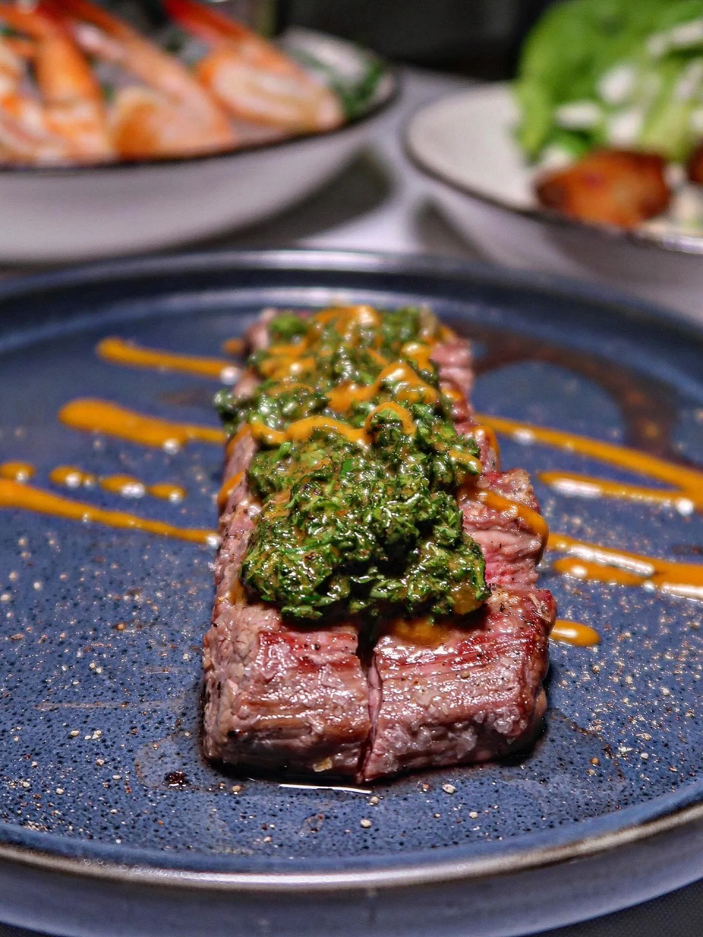 Steak for appetizers + steak for entr&eacute;es? Say less. 

We take the title Steakhouse very seriously, and we don&rsquo;t mess around with quality. USDA Prime Steaks only in our kitchen. 

Start with the prime chimichurri flank steak appetizer for