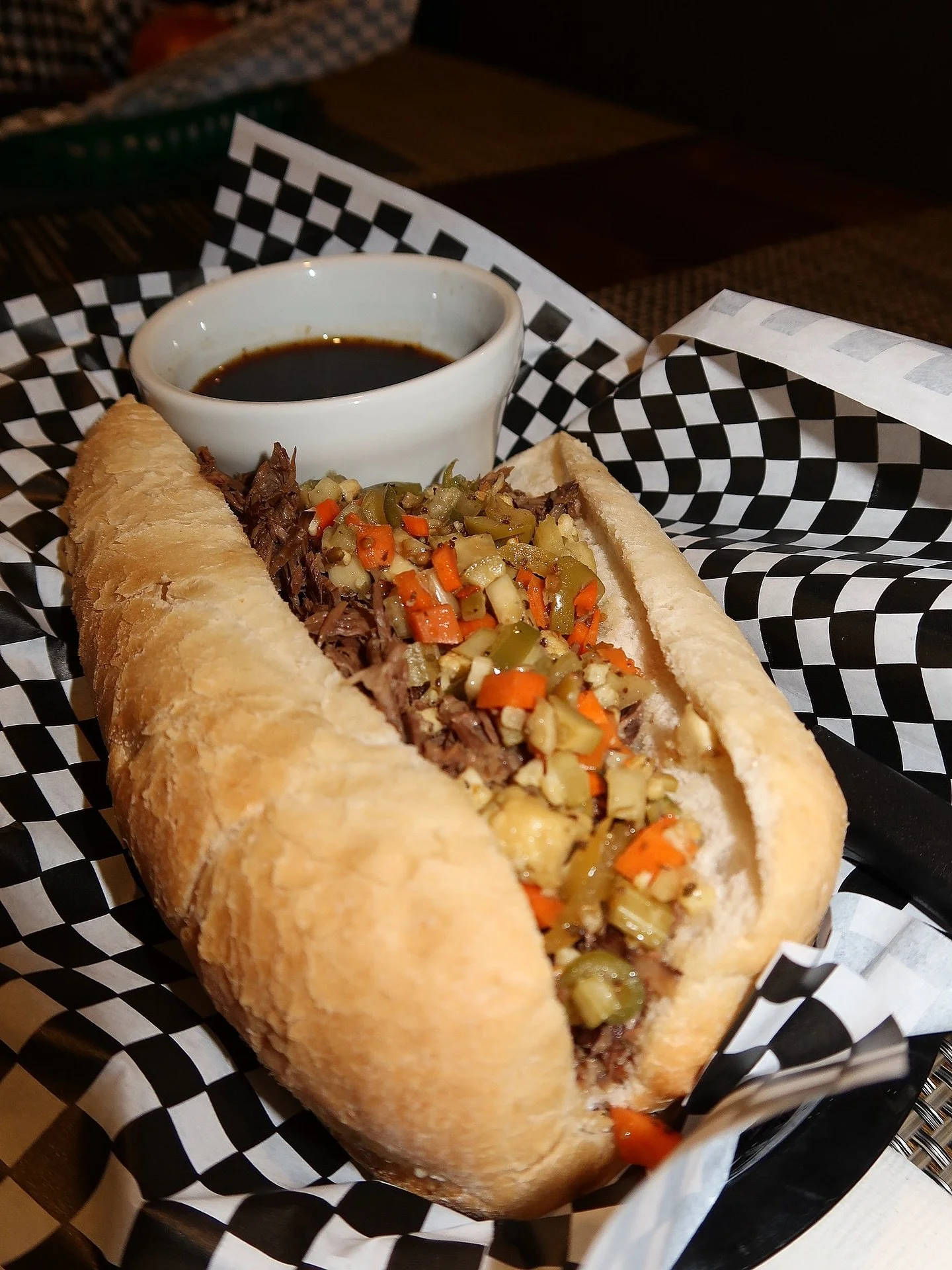 The &ldquo;Beef&rdquo; baby!! Chicago Italian Beef turano roll stuffed with sweet peppers and giardiniera served with a house-made roast beef gravy for dipping.

Our Midwest Sandwich Series runs every Tuesday evening, 4&ndash;9PM, for dine in or take