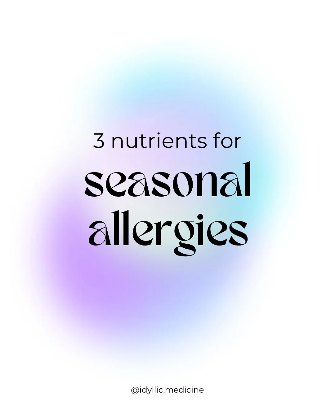 My Top 3 Nutrients for seasonal allergies 🌸

Vitamin C! A true legend. But your typical 500mg per day isn&rsquo;t enough. If you have active hayfever symptoms 1g per day or more is ideal. It&rsquo;s also necessary for the DAO enzyme (the main enzyme