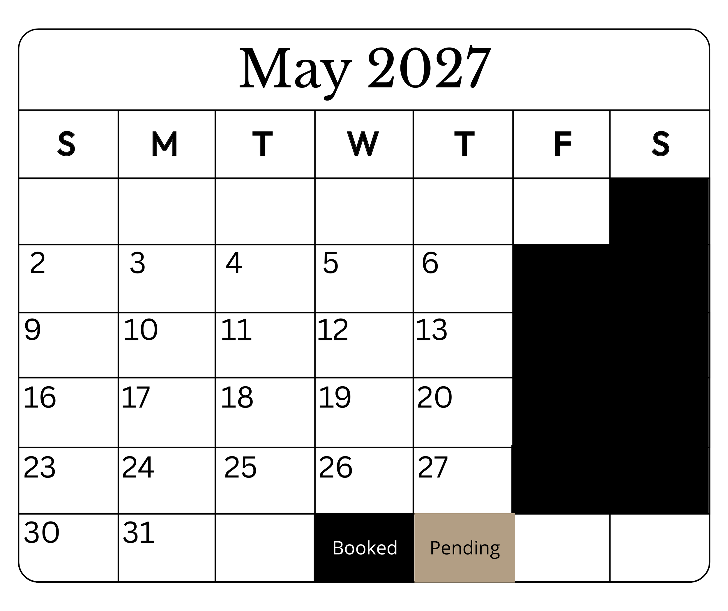 May 2027 Availability