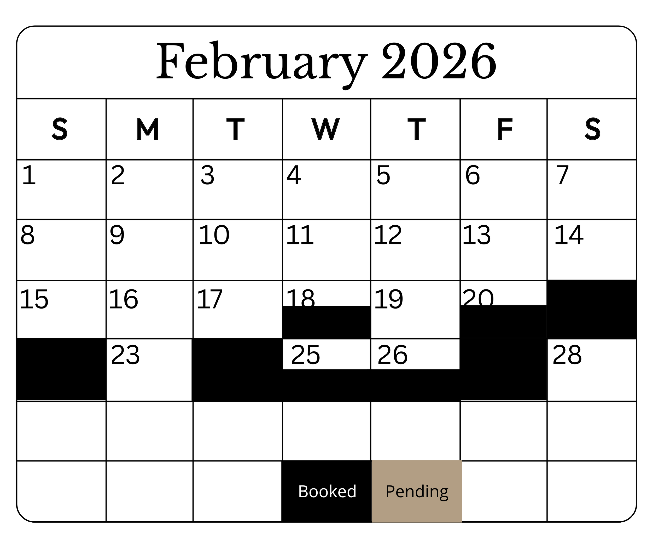 February 2026 Availability