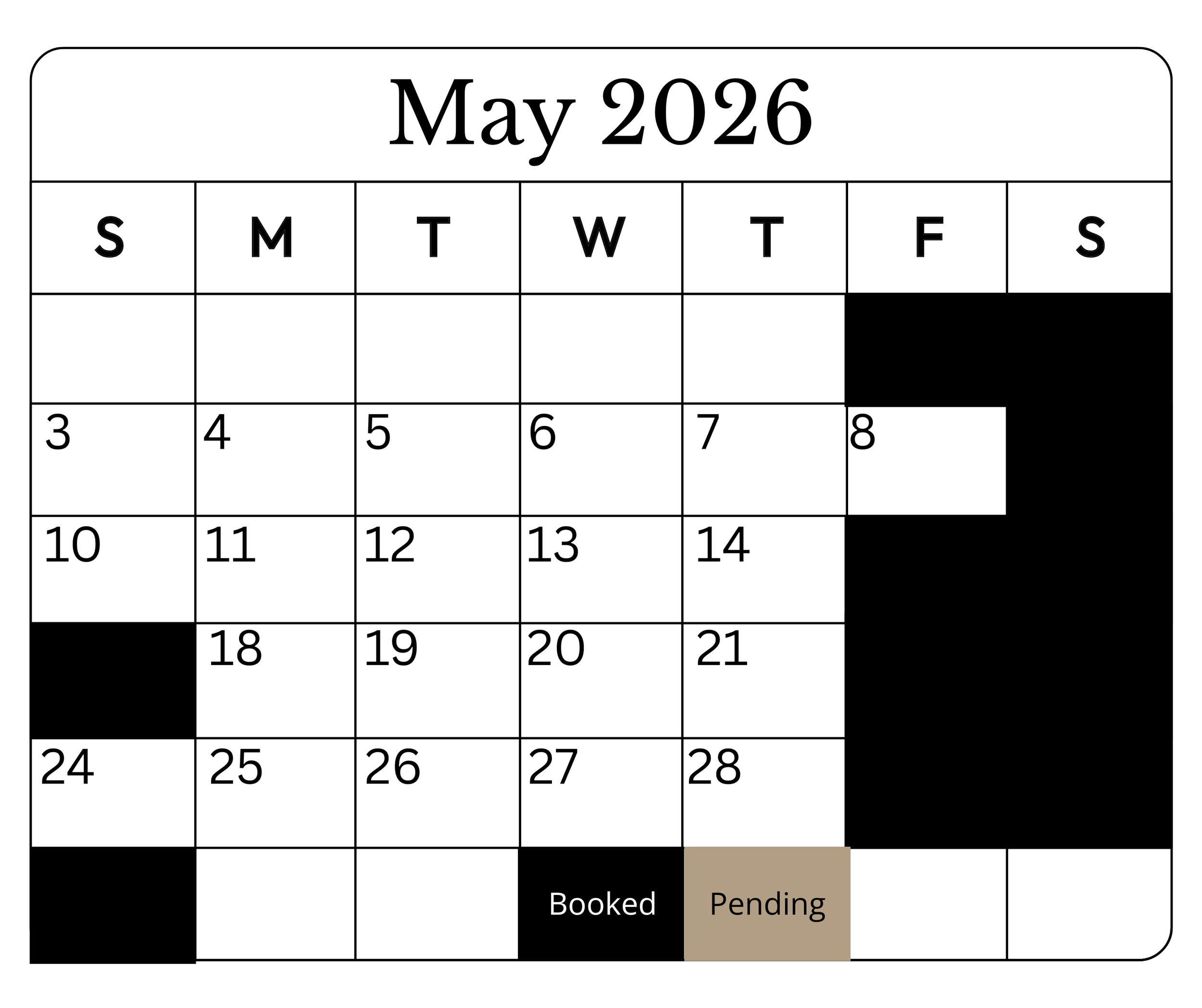 May 2026 Availability
