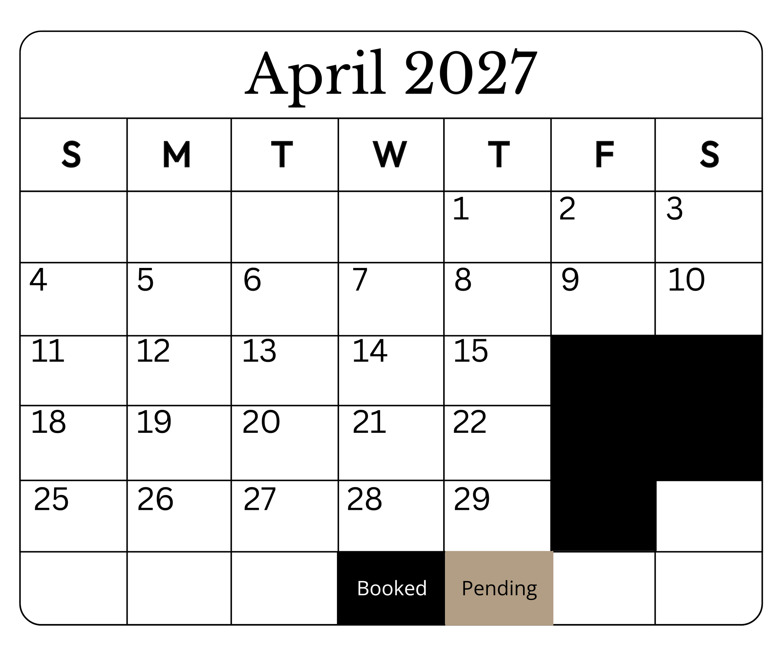 April 2027 Availability
