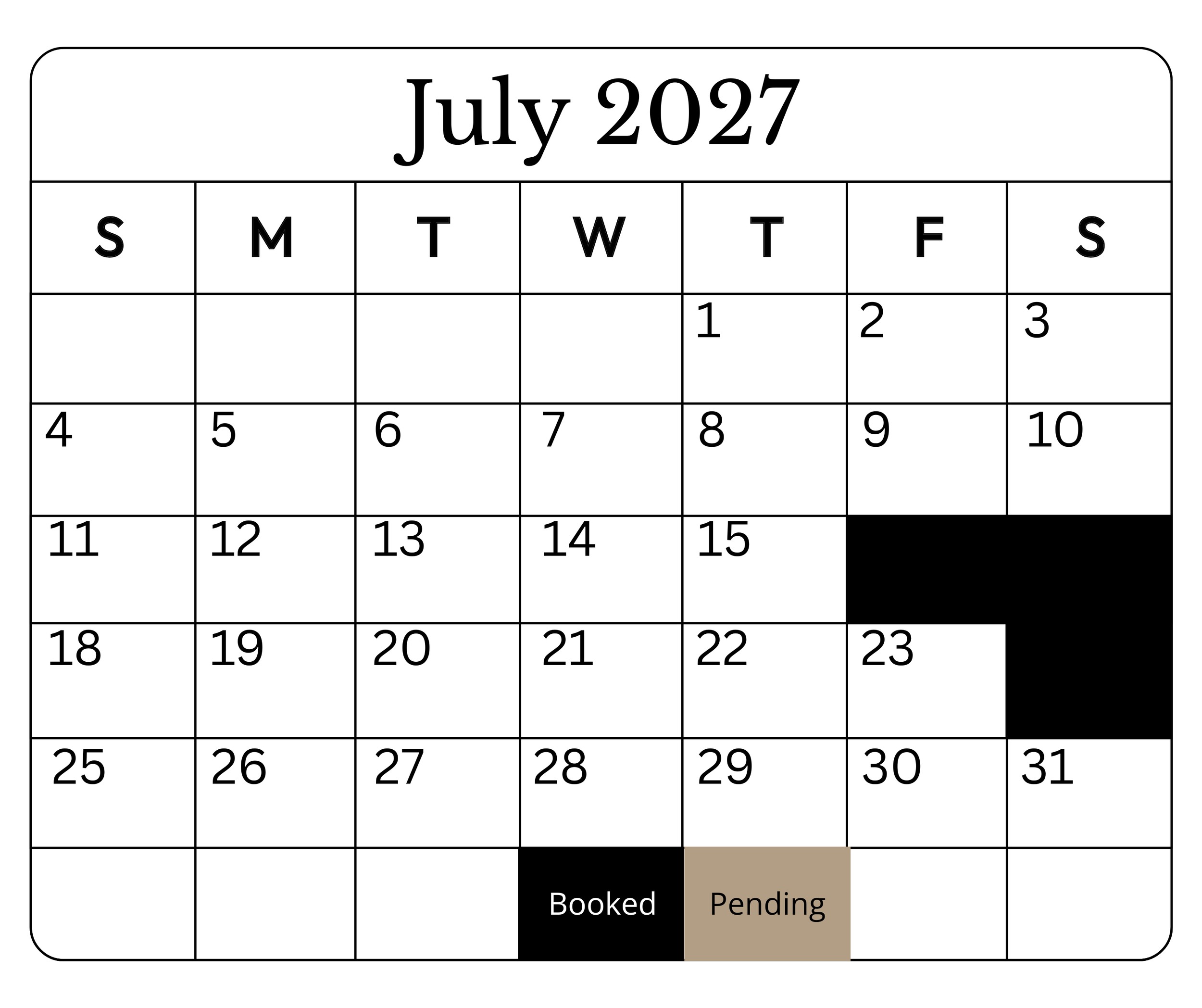 July 2027 Availability