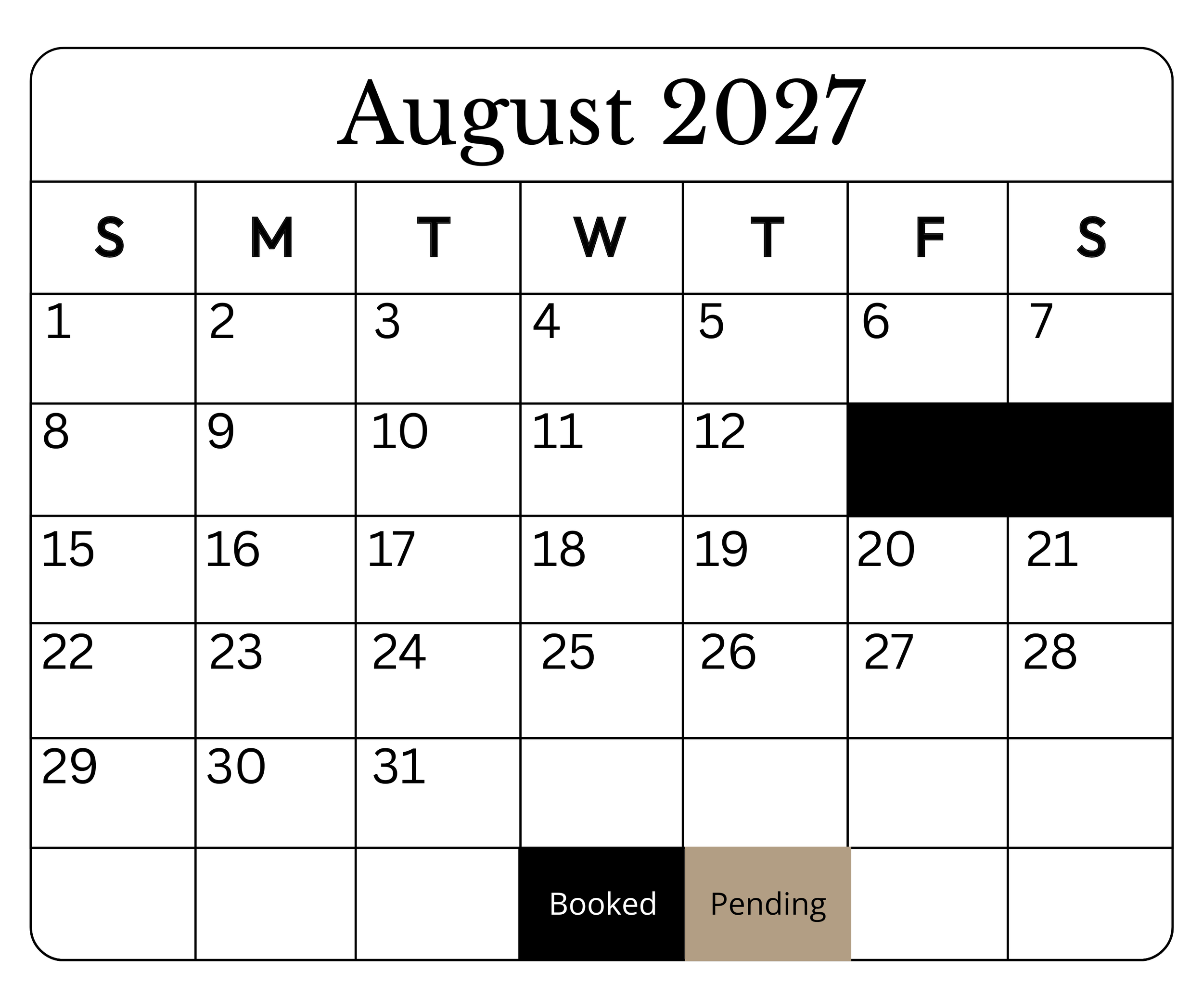 August 2027 Availability