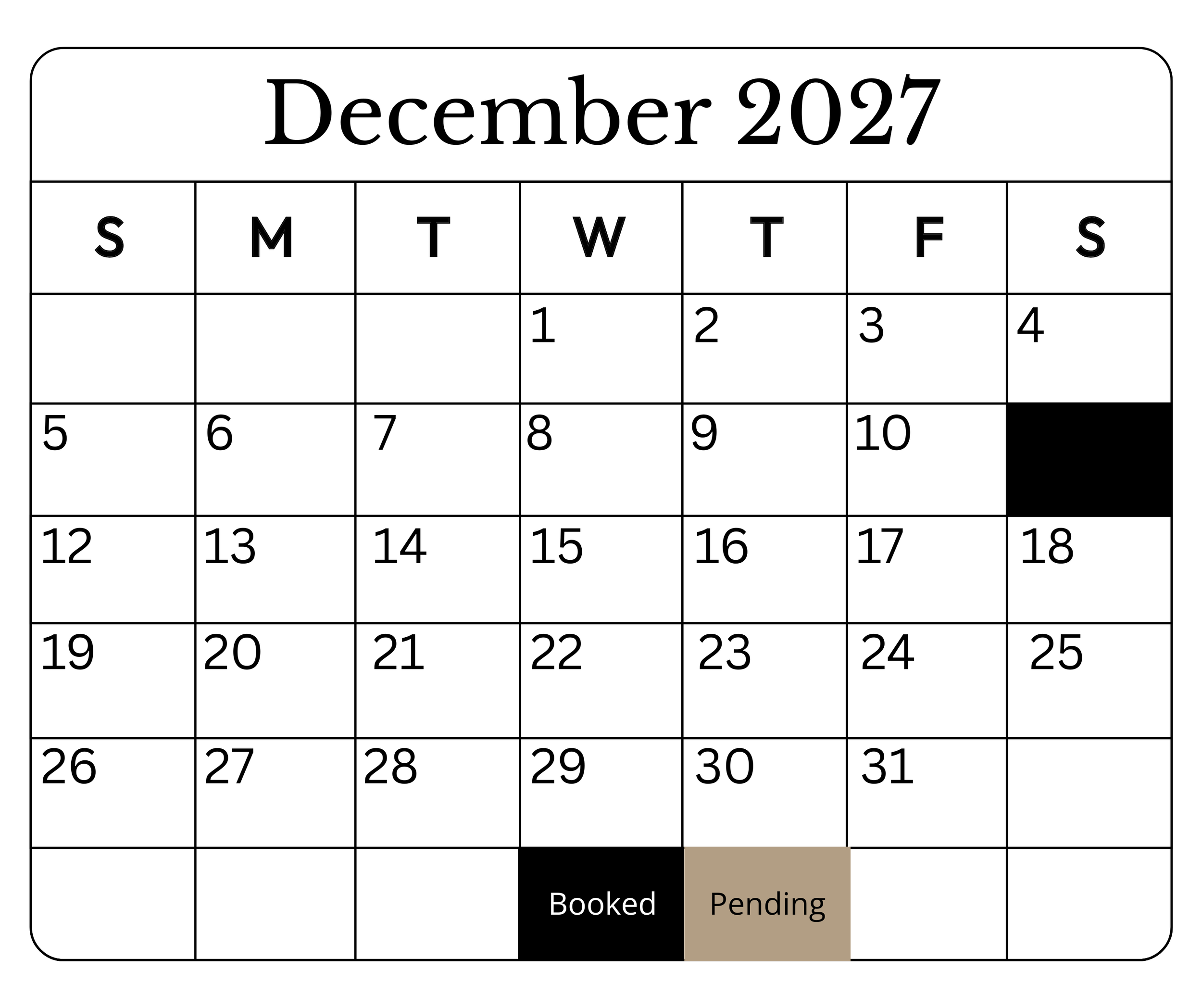 December 2027 Availability