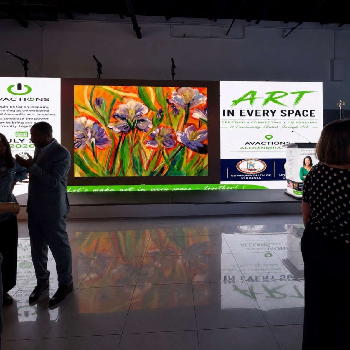 It was so cool to see my art work on this screen!