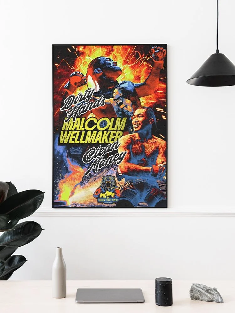  Malcolm Wellmaker UFC poster Malcolm Wellmaker the machine MMA fighter wall art UFC wall art Malcolm Wellmaker fighter poster fighter wall art fight fan decor bardo craft bdcmma
