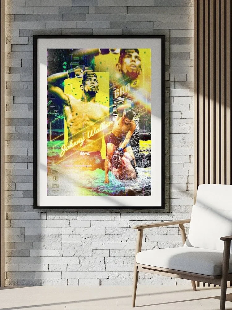  Johnny Walker UFC poster Johnny Walker MMA fighter wall art UFC wall art Johnny Walker fighter poster fighter wall art fight fan decor bardo craft bdcmma