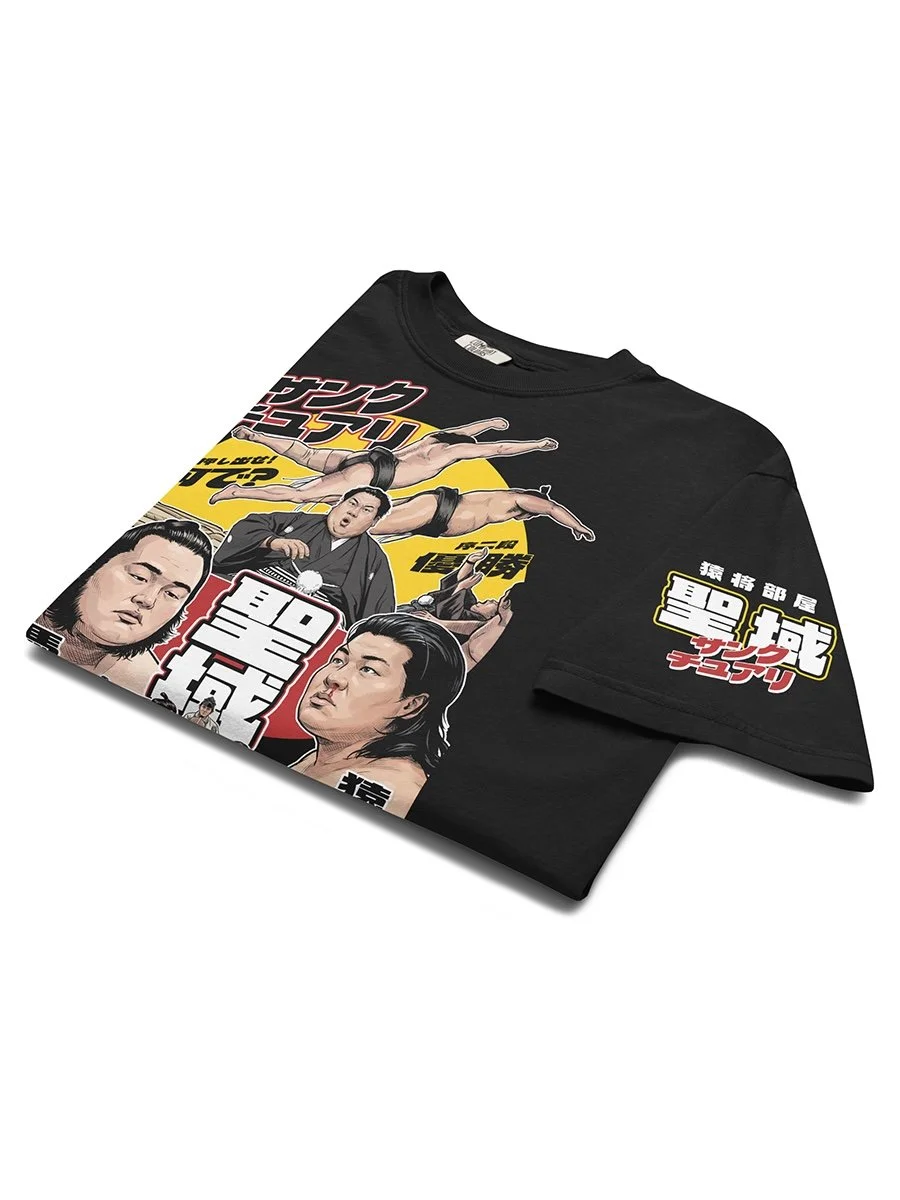 Sanctuary sumo netflix series shirt Sanctuary Japanese sumo netflix drama black graphic tee sumo wrestling fan apparel Japanese TV series shirt sumo culture shirt bardo craft bdcmma