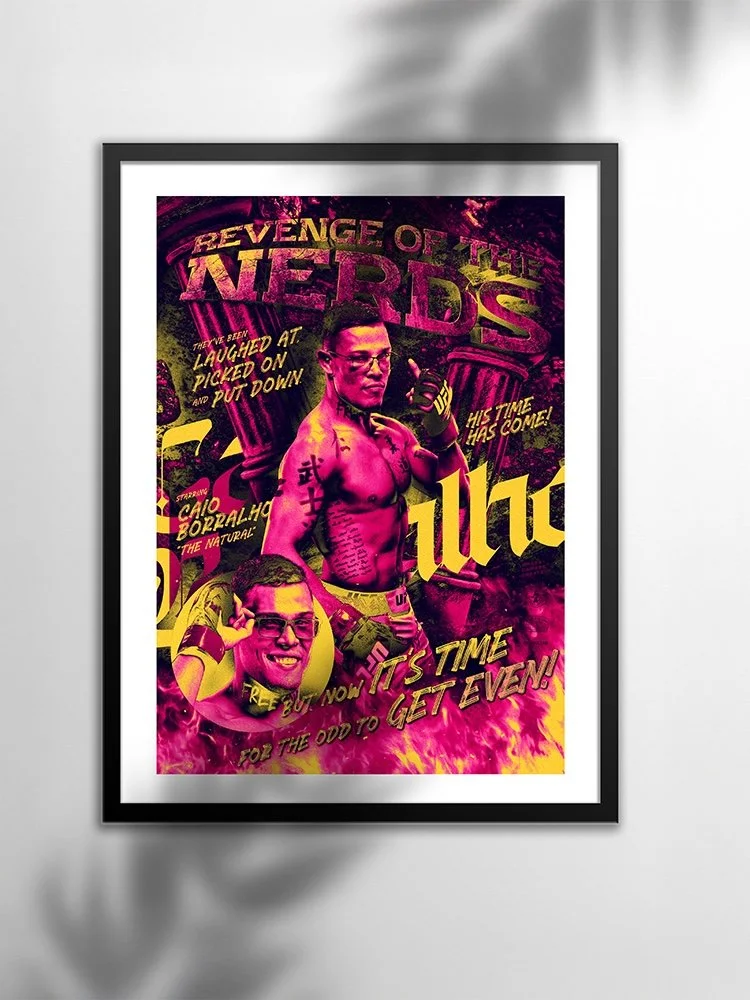 Caio Borralho Merch Tshirt UFC Brazil Fighting Nerds Middleweight Champion natural knockout striking mma fighter bdcmma brain damage creative poster mixed martial art collectible combat sport training