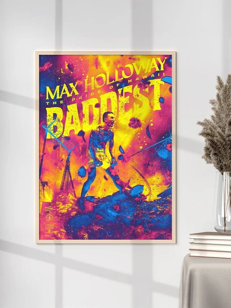 max holloway Merch poster UFC blessed knockout lightweight champion hawaii striking mma fighter bdcmma brain damage creative Waianae bmf mixed martial art collectible combat sports training boxing