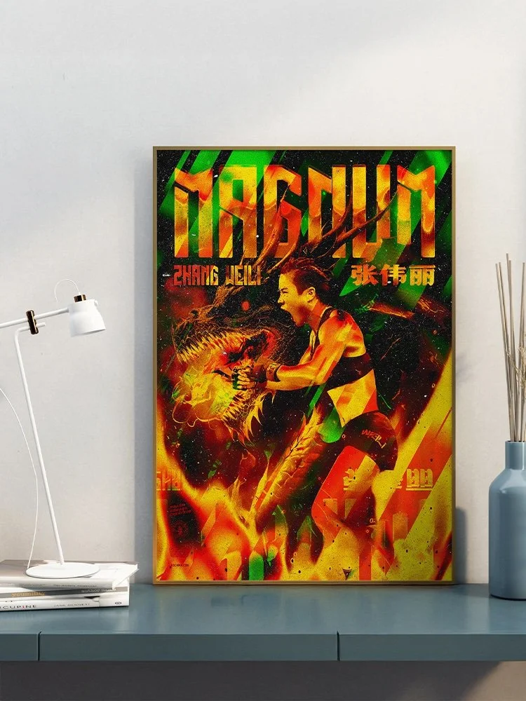 Zhang Weili Magnum UFC Merch Poster chinese female fighter mma bdcmma brain damage creative tshirt trading cards mixed martial art collectible combat sports champion action movie muay thai jiu jitsu