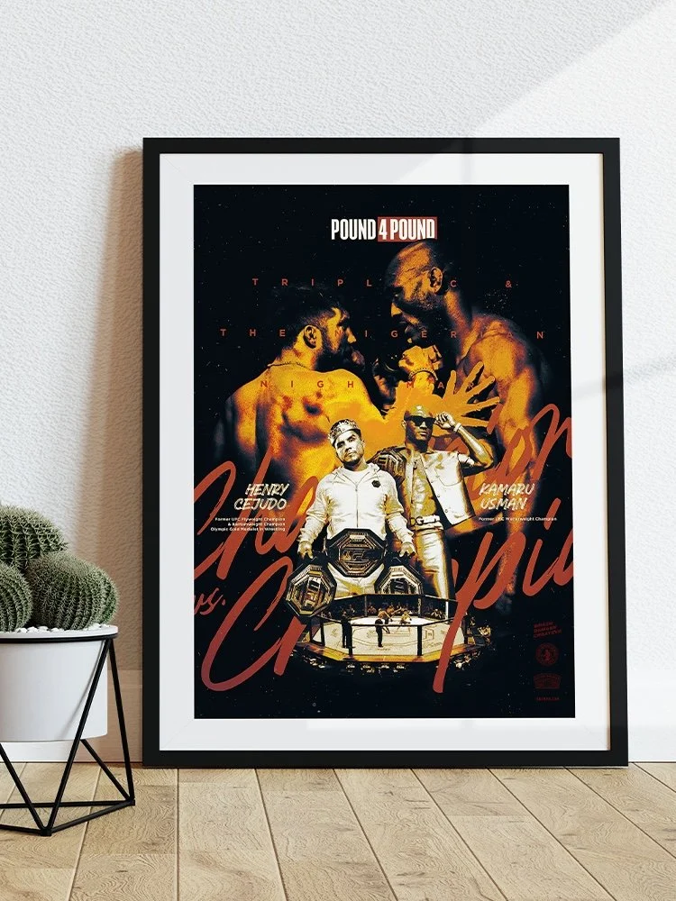 Pound 4 Pound Merch Tshirt UFC Kamaru Usman Henry Cejudo MMA podcast show Combat sport champion podcast show mma fighter bdcmma brain damage creative poster mixed martial art collectible entertainment