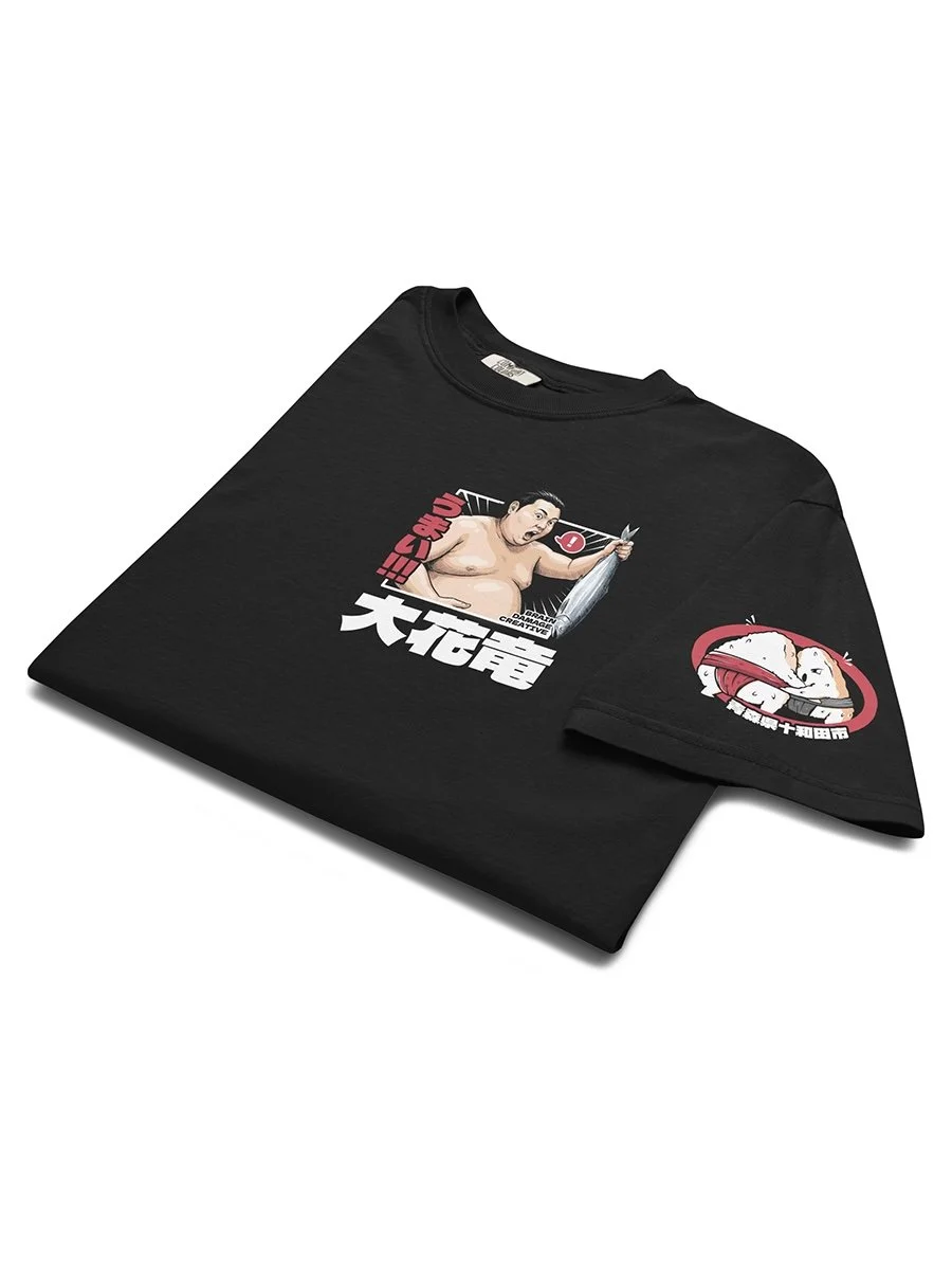 okaryu kazuma tatsunami stable t shirt 大花竜 勝磨 立浪部屋 sumo wrestler rikishi shirt grand sumo apparel japanese sumo fan tee 大相撲 力士 tシャツ 相撲 ファン グッズ 日本 相撲 トーナメント スポーツ シャツ