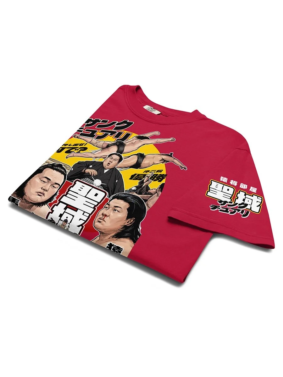 Sanctuary sumo netflix series shirt Sanctuary Japanese sumo netflix drama red graphic tee sumo wrestling fan apparel Japanese TV series shirt sumo culture shirt bardo craft bdcmma .jpg