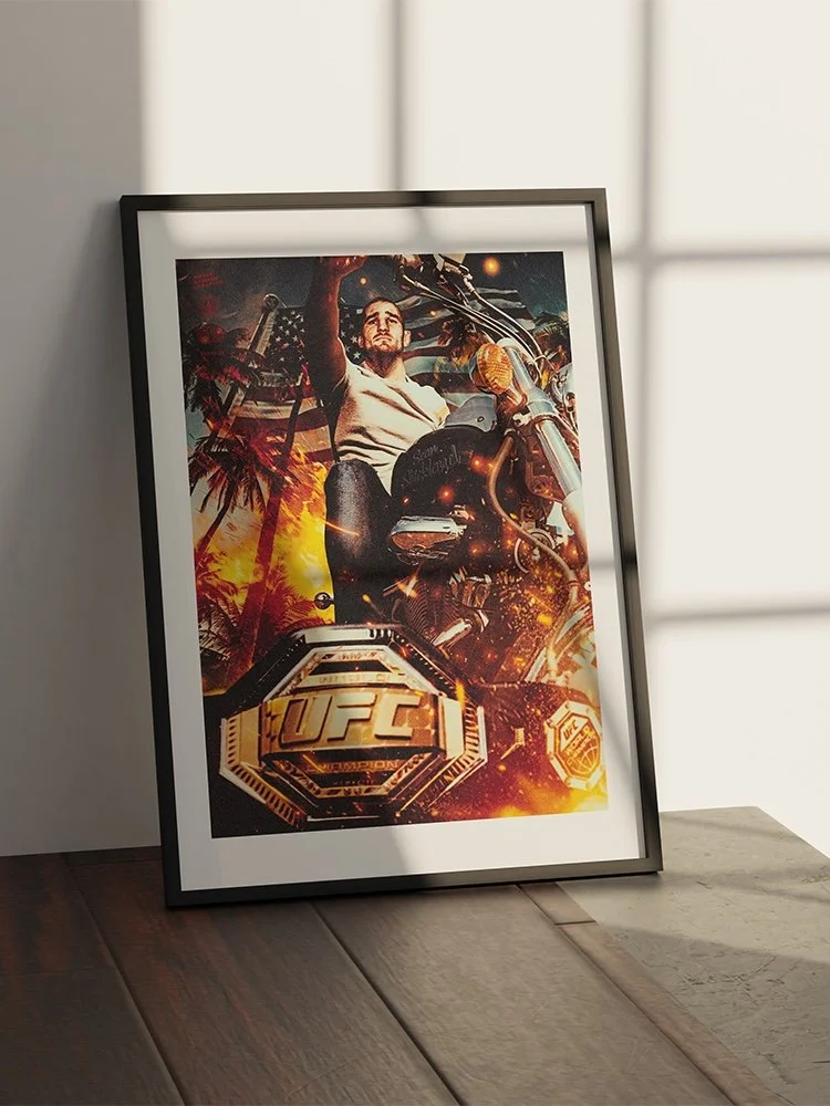 Sean Strickland UFC Merch tshirt america motorcycle mma fighter bdcmma brain damage creative poster mixed martial art collectible combat sports trading cards champion training Philly shell boxing