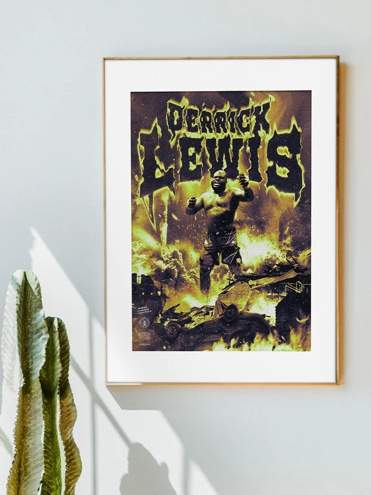 Derrick Lewis Merch UFC Poster black beast heavyweight champion american houston texas knockout striking mma fighter bdcmma brain damage creative mixed martial art collectible combat sports