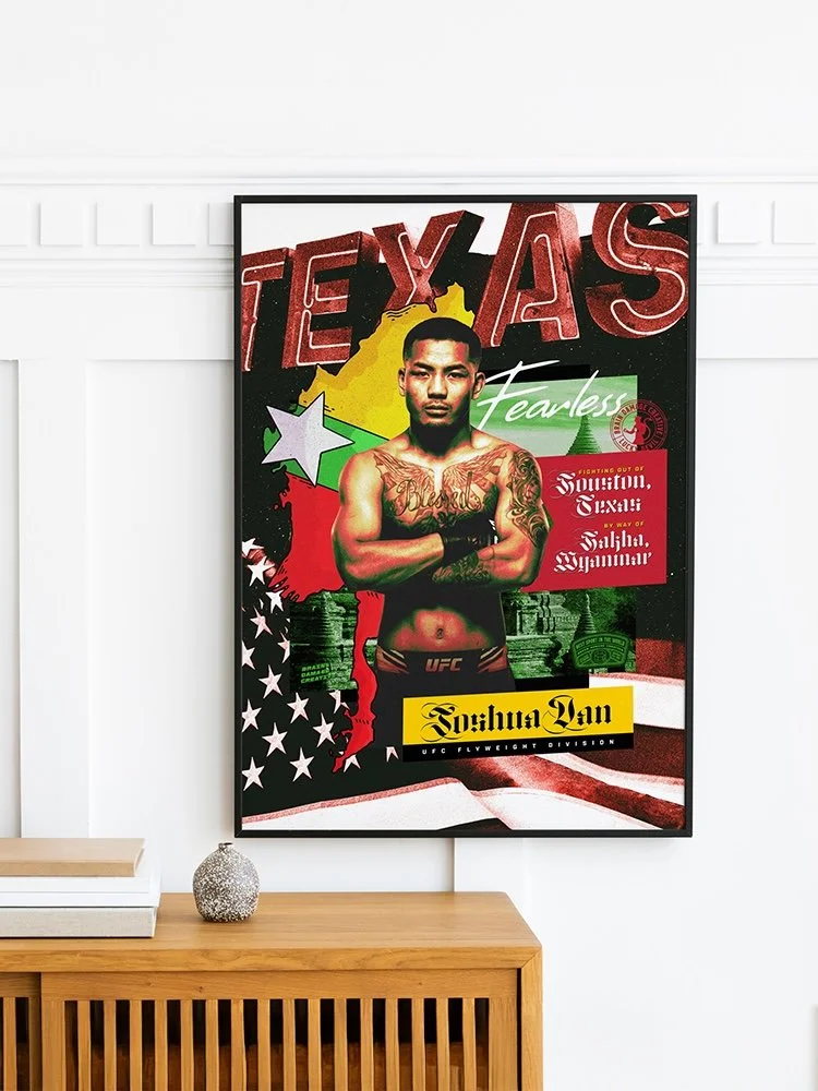 Joshua Van fearless Merch Tshirt UFC Burma Myanmar Burmese Flyweight Texas mma fighter bdcmma brain damage creative poster mixed martial art collectible combat sports trading cards champion training