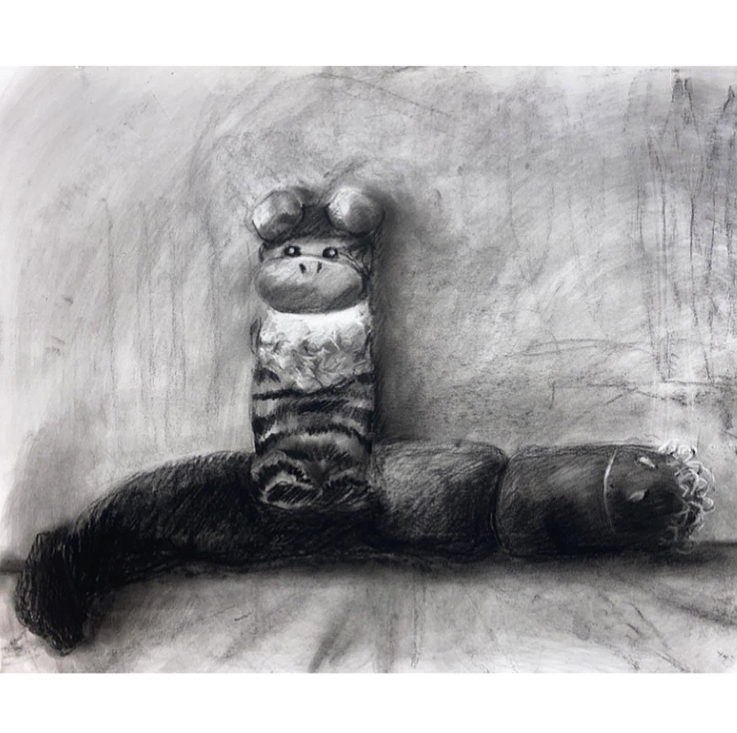 “Best Buds (2)”
Charcoal on paper
24’’ x 18’’
2022