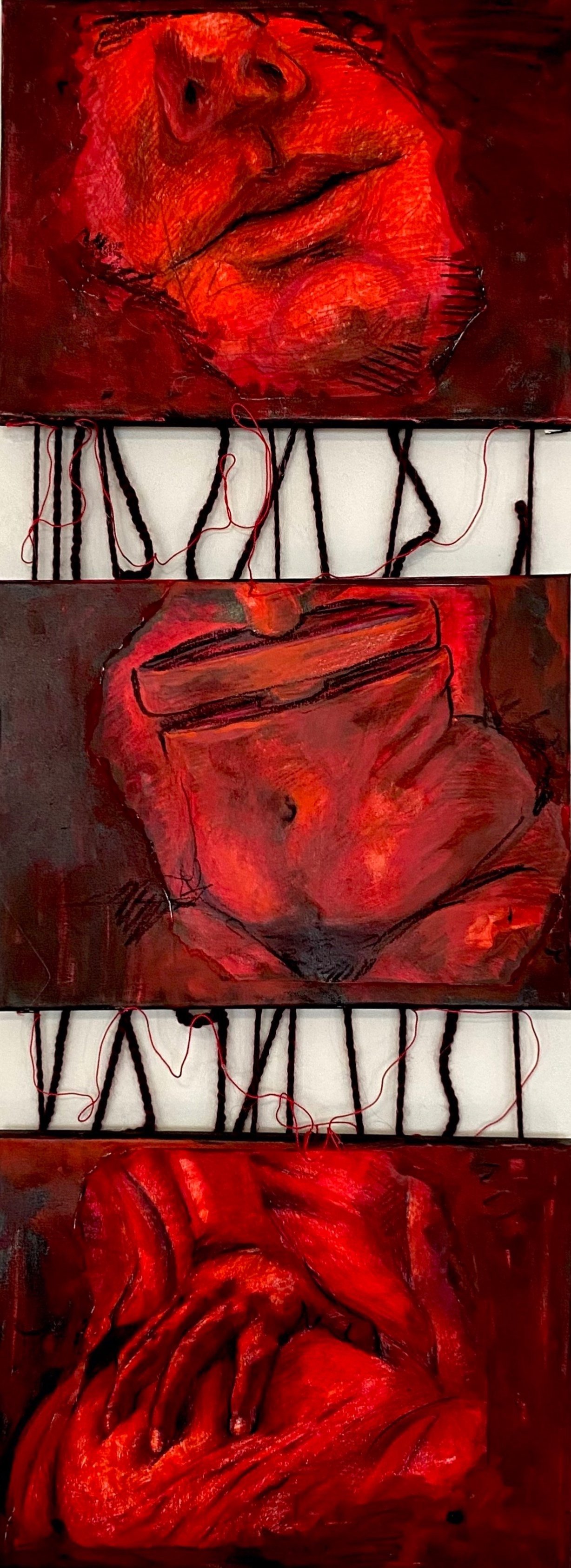 “Scarecrow”
12in. x 50in.
Mixed media on canvas
2023