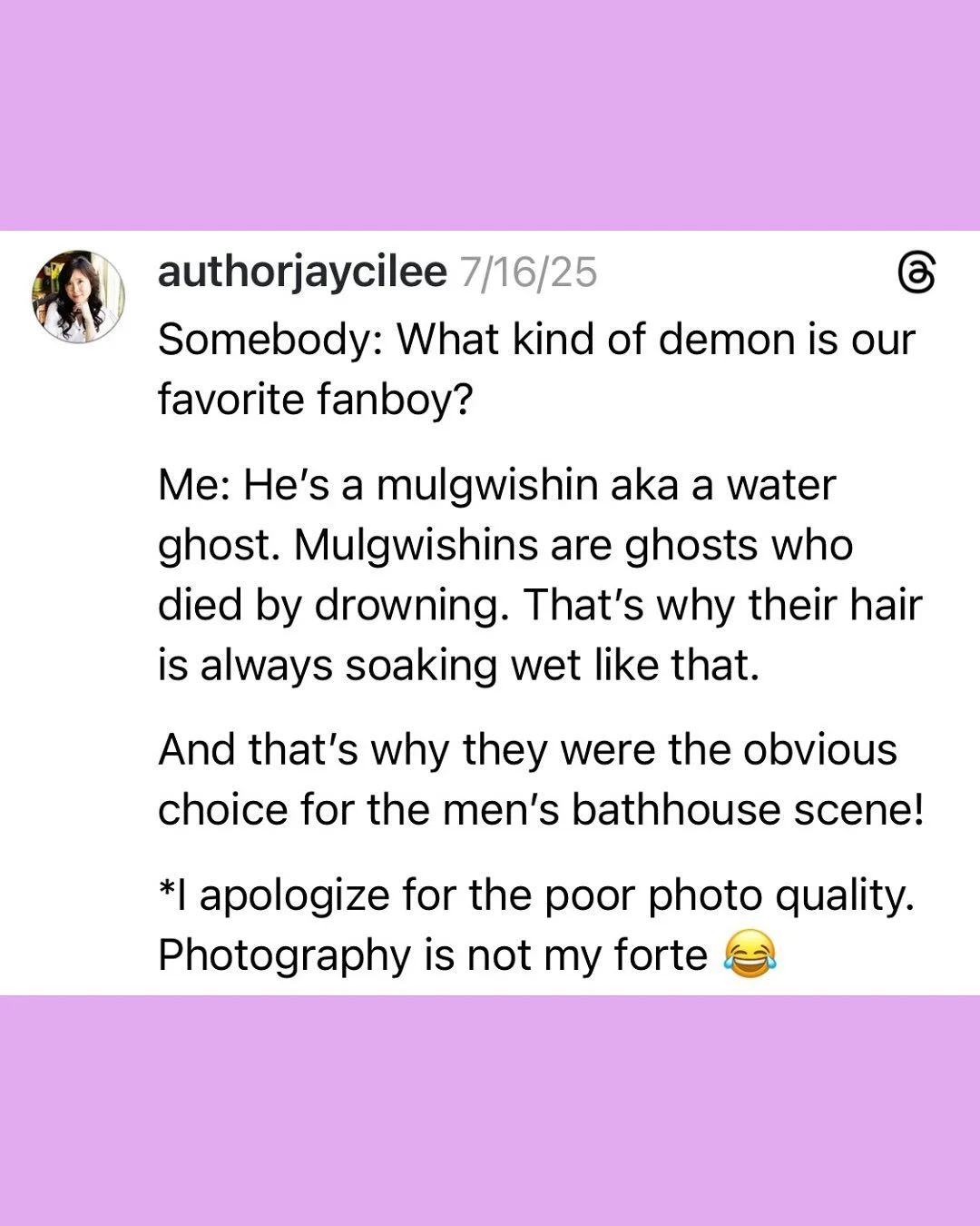 Time to guess what kind of demon Jelly is!!!
Well, I tell you in the graphics, but you can still guess. 😂 
Water ghosts are so scary and creepy. I have one in NINE TAILED that freaks out even our badass Sunny. They are not usually cute like Jelly.