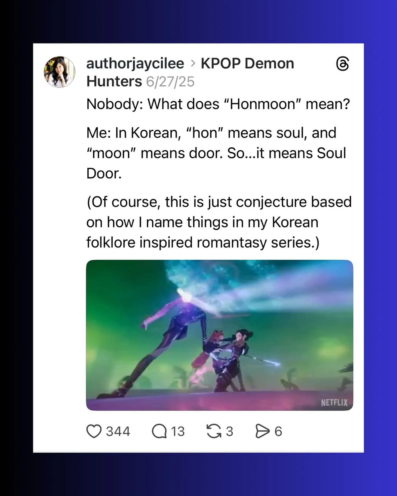 Another #kpopdemonhunters tidbit. 😉
#bookstagram #authorlife #korean